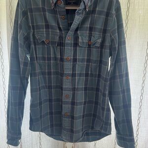 Abercrombie & Fitch Navy Checkered Button Down Shirt